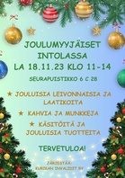 Joulumyyjäiset Intolassa la 18.11.2023 klo 11.00-14.00.